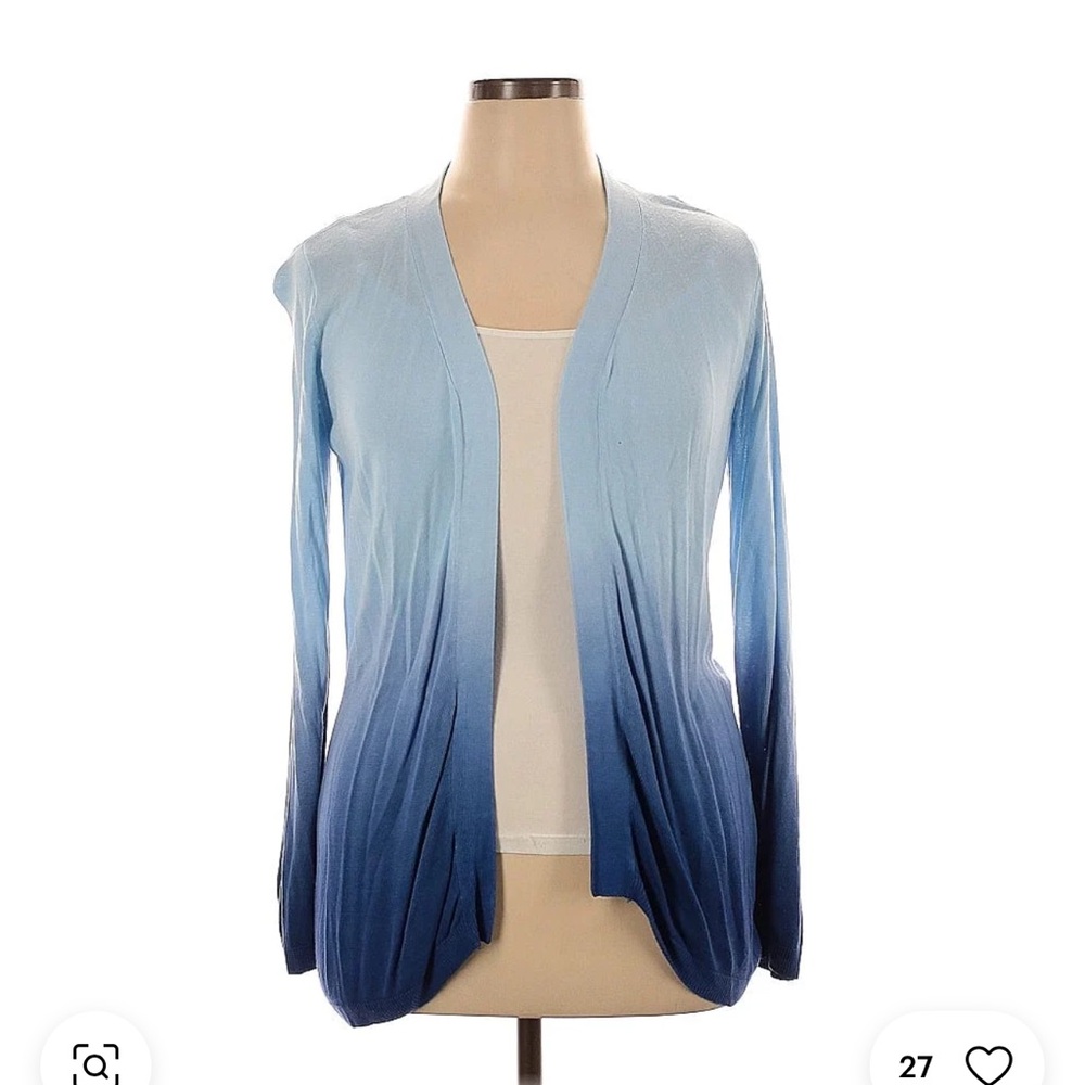 Roz & Ali Blue Gradient Cardigan Sweater